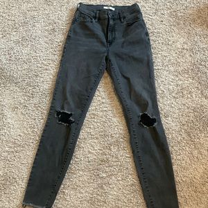 PACSUN blackish grey jeggings distressed